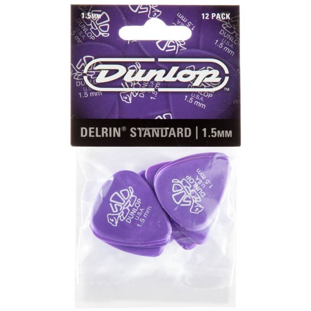 Dunlop Delrin Standard Guitar Picks 1,5mm 12 Pack